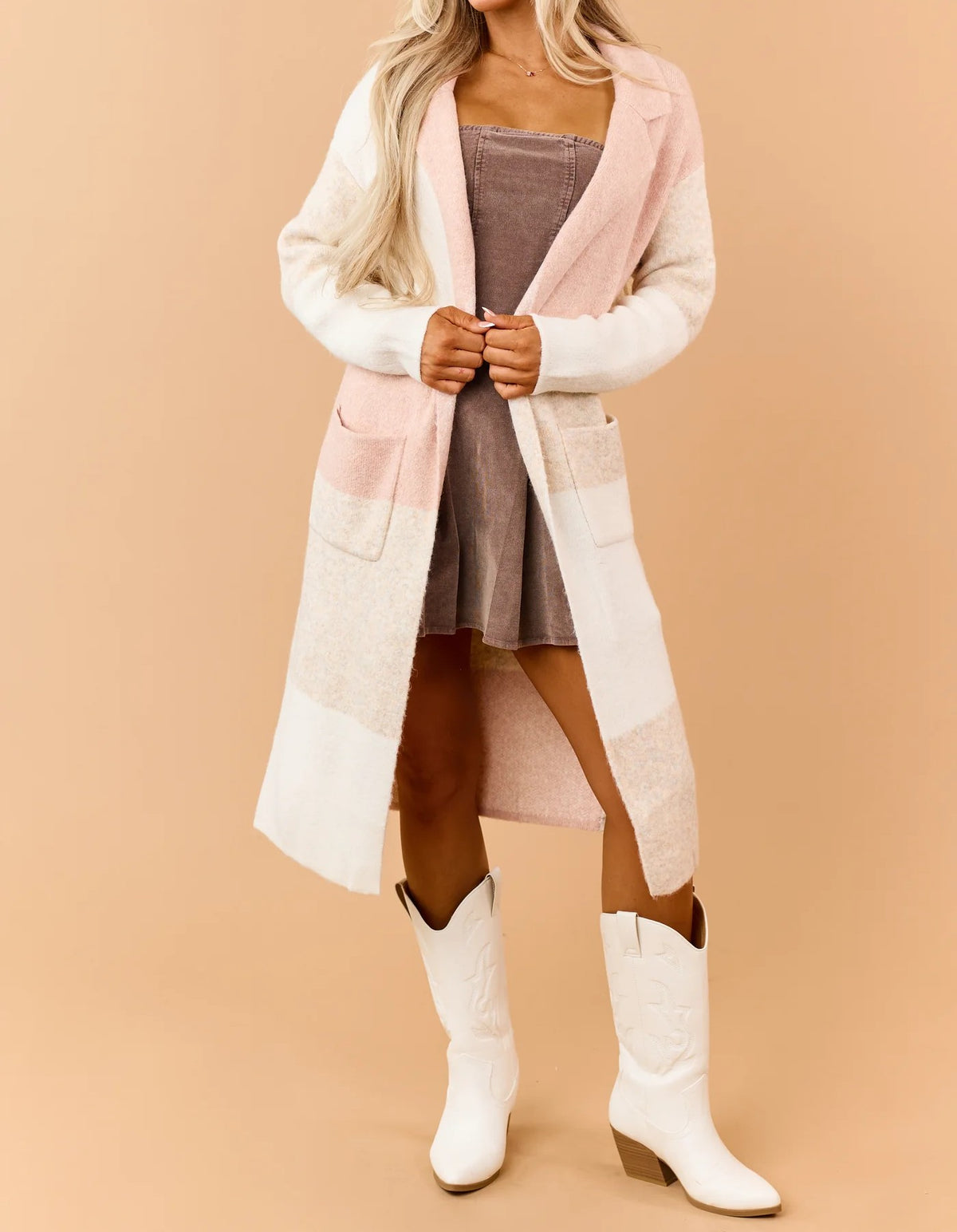 Gentle longline knit cardigan